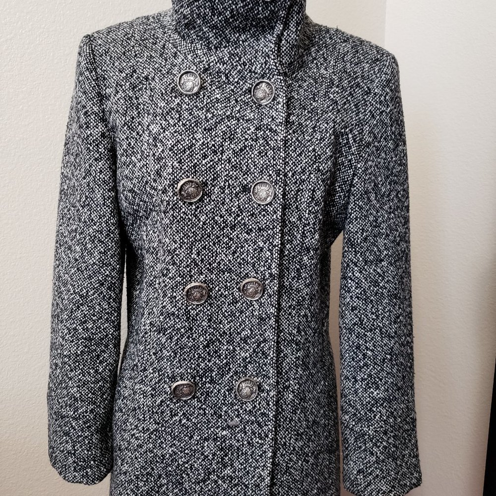 SP Asymmetric Wool/tweed crossbody Coat Sz6